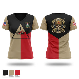 Womens Short Sleeve Vneck Shirt, 35th armored regiment, Army, Teamtime, Team time, sublimation, custom sports apparel, team uniforms, spirit wear, spiritwear, sports uniforms, custom shirts, team store, custom team store, fundraiser sports, apparel fundraiser