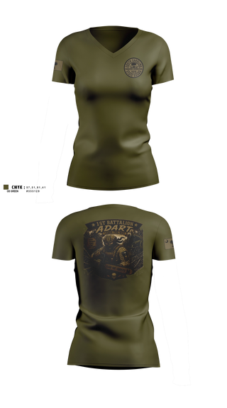 Womens Short Sleeve Vneck Shirt, 1st Battalion, National Guard, Teamtime, Team time, sublimation, custom sports apparel, team uniforms, spirit wear, spiritwear, sports uniforms, custom shirts, team store, custom team store, fundraiser sports, apparel fundraiser