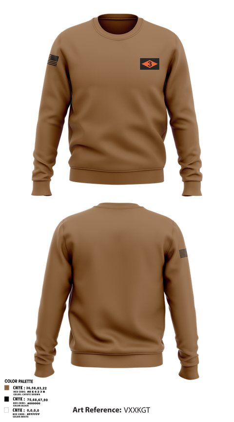 Crew Neck Sweatshirt, 3rd battalion 75th ranger regiment, Army, Teamtime, Team time, sublimation, custom sports apparel, team uniforms, spirit wear, spiritwear, sports uniforms, custom shirts, team store, custom team store, fundraiser sports, apparel fundraiser