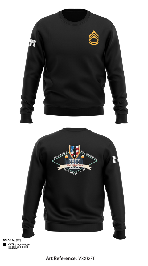 Crew Neck Sweatshirt, Personnel and Organizational Readiness Battalion, National Guard, Teamtime, Team time, sublimation, custom sports apparel, team uniforms, spirit wear, spiritwear, sports uniforms, custom shirts, team store, custom team store, fundraiser sports, apparel fundraiser