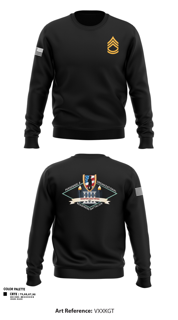 Crew Neck Sweatshirt, Personnel and Organizational Readiness Battalion, National Guard, Teamtime, Team time, sublimation, custom sports apparel, team uniforms, spirit wear, spiritwear, sports uniforms, custom shirts, team store, custom team store, fundraiser sports, apparel fundraiser