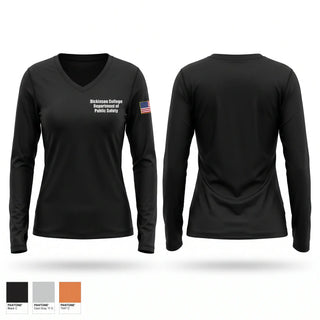 Womens Long Sleeve Vneck Shirt, Dickinson College Department of Public Safety, Police, Teamtime, Team time, sublimation, custom sports apparel, team uniforms, spirit wear, spiritwear, sports uniforms, custom shirts, team store, custom team store, fundraiser sports, apparel fundraiser