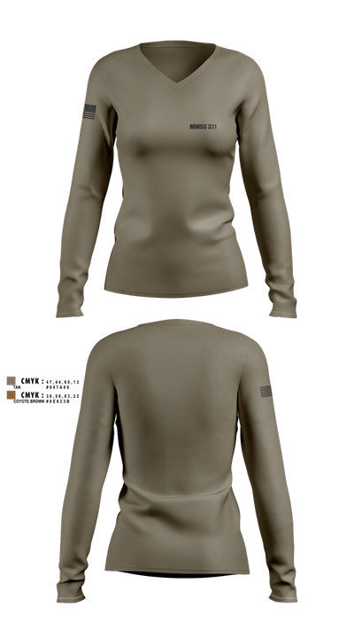 MWSS 371 75679436 Women's Long Sleeve V-neck Shirt - 2