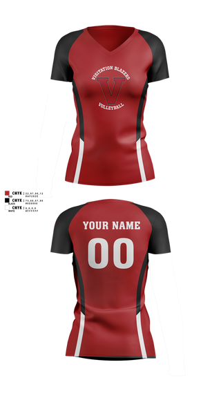 Womens Short Sleeve Vneck Shirt, Visitation Blazers Volleyball, Women's Volleyball, Teamtime, Team time, sublimation, custom sports apparel, team uniforms, spirit wear, spiritwear, sports uniforms, custom shirts, team store, custom team store, fundraiser sports, apparel fundraiser