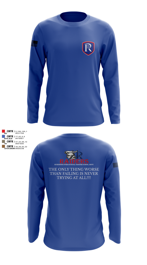 Long Sleeve Performance Shirt, RICS Raiders, Army, Teamtime, Team time, sublimation, custom sports apparel, team uniforms, spirit wear, spiritwear, sports uniforms, custom shirts, team store, custom team store, fundraiser sports, apparel fundraiser