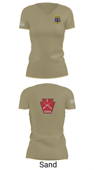 Womens Short Sleeve Vneck Shirt, A co 1/109, National Guard, Teamtime, Team time, sublimation, custom sports apparel, team uniforms, spirit wear, spiritwear, sports uniforms, custom shirts, team store, custom team store, fundraiser sports, apparel fundraiser