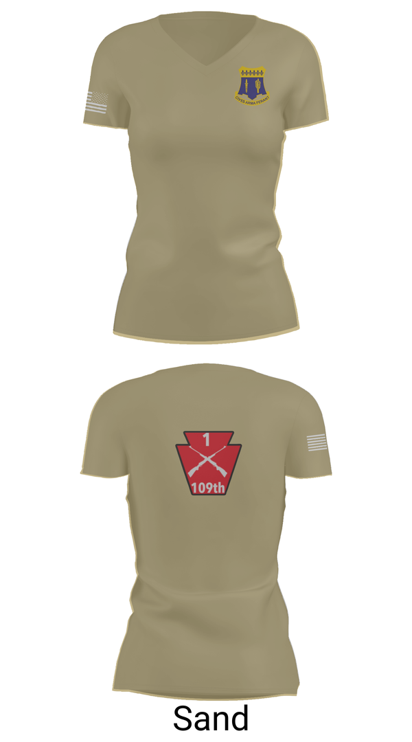 Womens Short Sleeve Vneck Shirt, A co 1/109, National Guard, Teamtime, Team time, sublimation, custom sports apparel, team uniforms, spirit wear, spiritwear, sports uniforms, custom shirts, team store, custom team store, fundraiser sports, apparel fundraiser