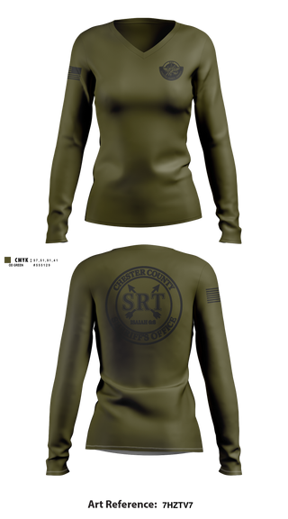 Womens Long Sleeve Vneck Shirt, Chester County Sheriff’s Office SRT - SC, Police, Teamtime, Team time, sublimation, custom sports apparel, team uniforms, spirit wear, spiritwear, sports uniforms, custom shirts, team store, custom team store, fundraiser sports, apparel fundraiser
