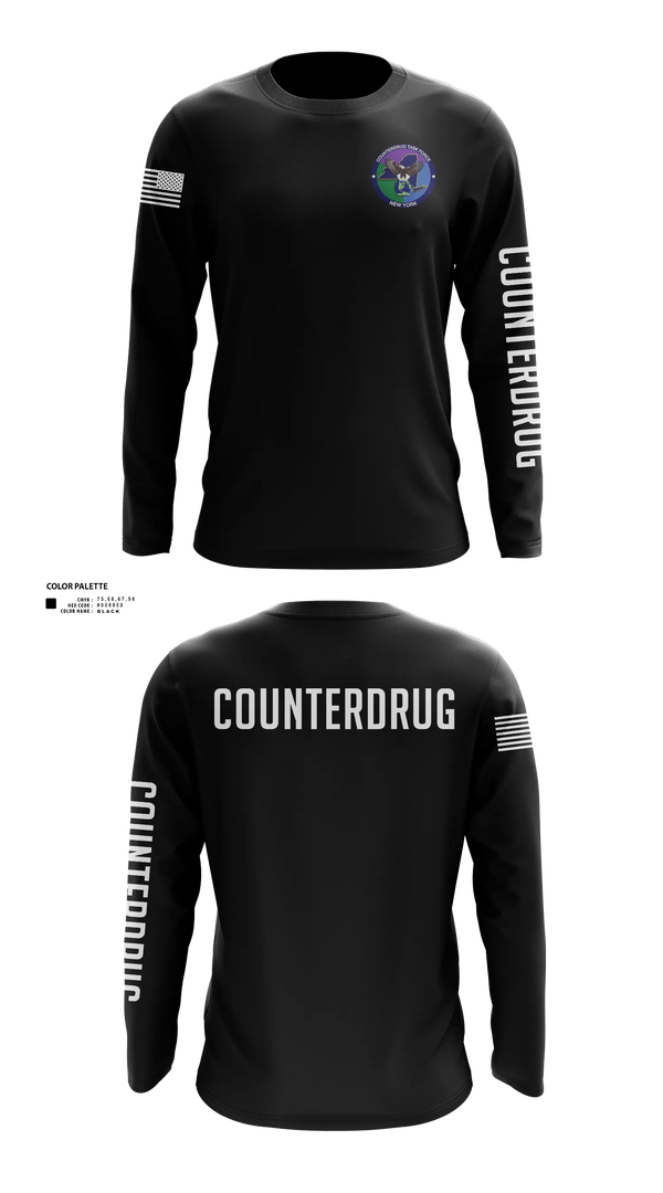 Long Sleeve Performance Shirt, New York Counterdrug Task Force, Police, Teamtime, Team time, sublimation, custom sports apparel, team uniforms, spirit wear, spiritwear, sports uniforms, custom shirts, team store, custom team store, fundraiser sports, apparel fundraiser