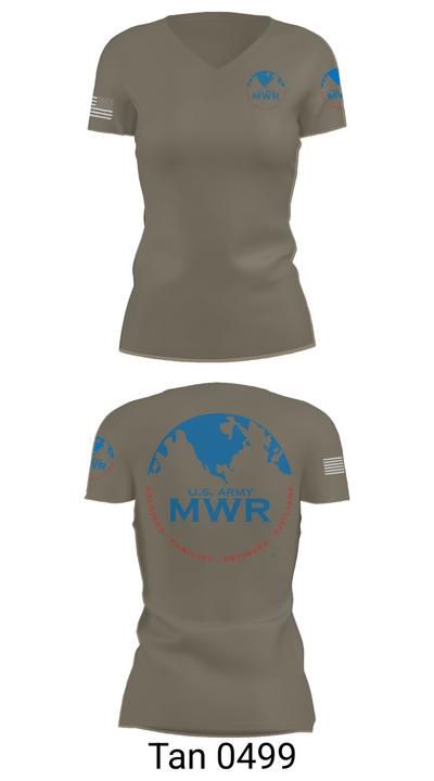 FAMILY AND MORALE, WELFARE AND RECREATION 29684136 Women's Short Sleeve V-neck Shirt - 68