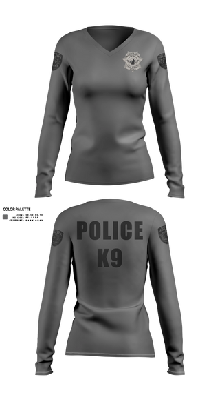 Womens Long Sleeve Vneck Shirt, K9, Police, Teamtime, Team time, sublimation, custom sports apparel, team uniforms, spirit wear, spiritwear, sports uniforms, custom shirts, team store, custom team store, fundraiser sports, apparel fundraiser