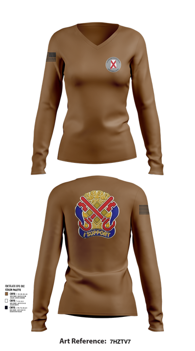 122nd Special Troop Command 82504927 Women's Long Sleeve V-neck Shirt - 21