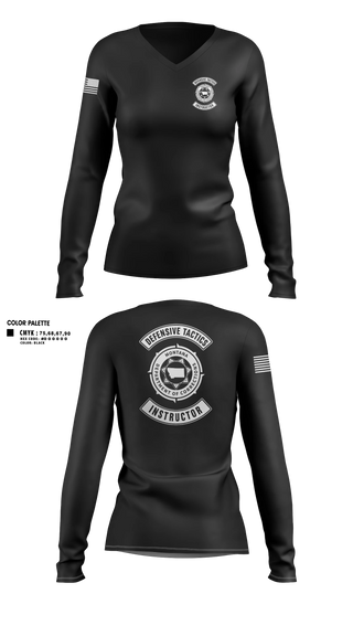 Womens Long Sleeve Vneck Shirt, Flow State AthleticsMontana Department of Corrections Defensive Tactics InstructorsMontana Department of Corrections Defensive Tactics Instructors, Police, Teamtime, Team time, sublimation, custom sports apparel, team uniforms, spirit wear, spiritwear, sports uniforms, custom shirts, team store, custom team store, fundraiser sports, apparel fundraiser