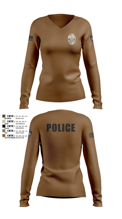 Miami Police Department 44557573 Women's Long Sleeve V-neck Shirt - 7