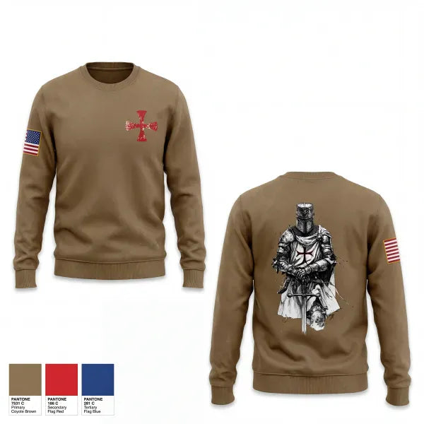 Crew Neck Sweatshirt, Templars, Army, Teamtime, Team time, sublimation, custom sports apparel, team uniforms, spirit wear, spiritwear, sports uniforms, custom shirts, team store, custom team store, fundraiser sports, apparel fundraiser