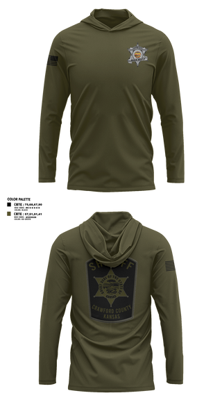Long Sleeve Hooded Sun Shirt, Crawford county investigations bureau, Police, Teamtime, Team time, sublimation, custom sports apparel, team uniforms, spirit wear, spiritwear, sports uniforms, custom shirts, team store, custom team store, fundraiser sports, apparel fundraiser