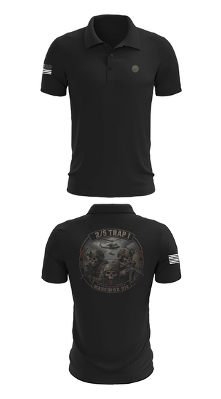 Short Sleeve Performance Polo, 2/5 TRAP 1, Marines, Teamtime, Team time, sublimation, custom sports apparel, team uniforms, spirit wear, spiritwear, sports uniforms, custom shirts, team store, custom team store, fundraiser sports, apparel fundraiser