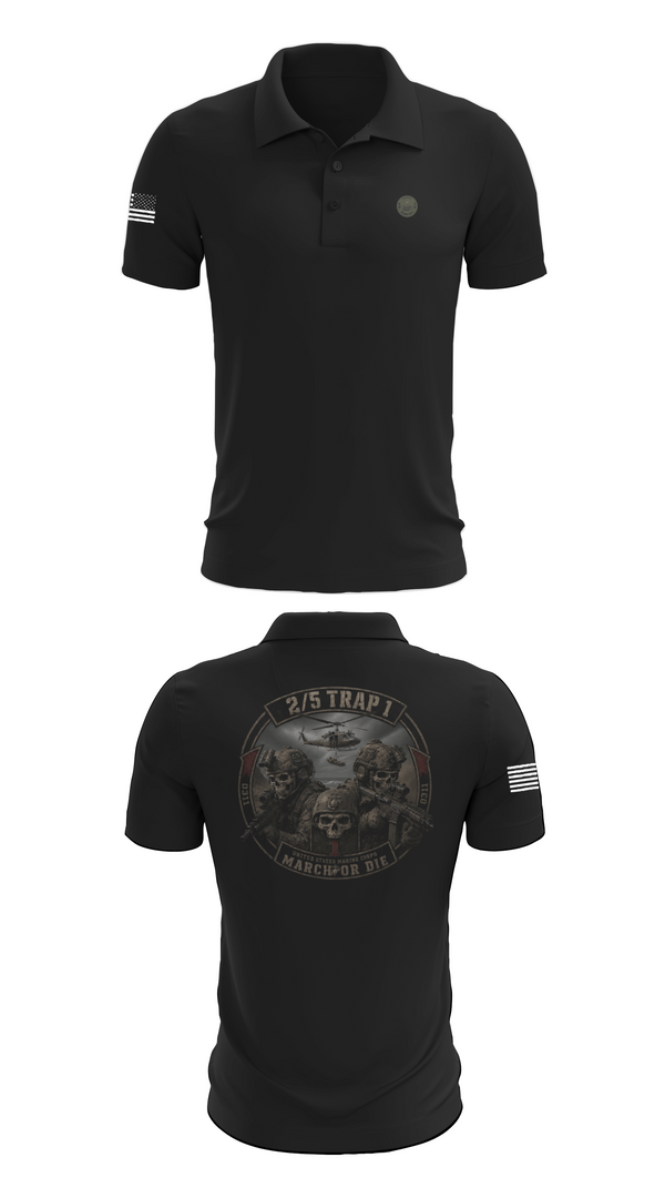 Short Sleeve Performance Polo, 2/5 TRAP 1, Marines, Teamtime, Team time, sublimation, custom sports apparel, team uniforms, spirit wear, spiritwear, sports uniforms, custom shirts, team store, custom team store, fundraiser sports, apparel fundraiser