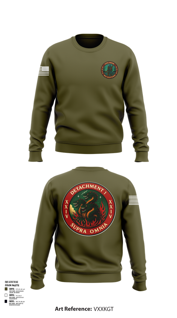 Crew Neck Sweatshirt, Detachment 1, 24th MDSB, , Teamtime, Team time, sublimation, custom sports apparel, team uniforms, spirit wear, spiritwear, sports uniforms, custom shirts, team store, custom team store, fundraiser sports, apparel fundraiser