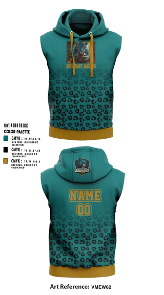 Sleeveless Hoodie, southeast Jaguars, , Teamtime, Team time, sublimation, custom sports apparel, team uniforms, spirit wear, spiritwear, sports uniforms, custom shirts, team store, custom team store, fundraiser sports, apparel fundraiser