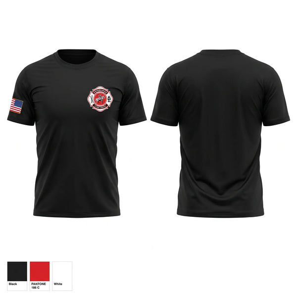 Short Sleeve Performance Shirt, Edinburgh Fire Lancer Logo, EMS/EMT, Teamtime, Team time, sublimation, custom sports apparel, team uniforms, spirit wear, spiritwear, sports uniforms, custom shirts, team store, custom team store, fundraiser sports, apparel fundraiser