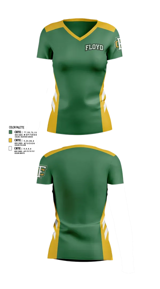 Womens Short Sleeve Vneck Shirt, Floyd Central, Women's Volleyball, Teamtime, Team time, sublimation, custom sports apparel, team uniforms, spirit wear, spiritwear, sports uniforms, custom shirts, team store, custom team store, fundraiser sports, apparel fundraiser