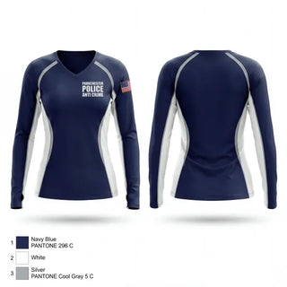 Womens Long Sleeve Vneck Shirt, Parkchester Police Anti Crime, Police, Teamtime, Team time, sublimation, custom sports apparel, team uniforms, spirit wear, spiritwear, sports uniforms, custom shirts, team store, custom team store, fundraiser sports, apparel fundraiser