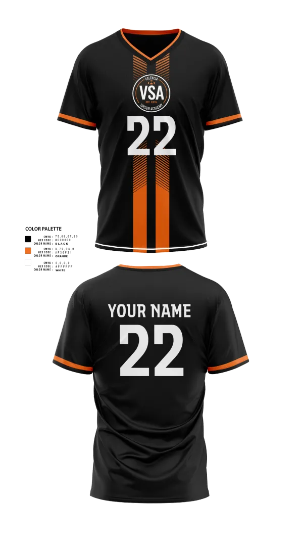 Mens Soccer Jersey, Valencia Soccer Academy, Men's Soccer, Teamtime, Team time, sublimation, custom sports apparel, team uniforms, spirit wear, spiritwear, sports uniforms, custom shirts, team store, custom team store, fundraiser sports, apparel fundraiser