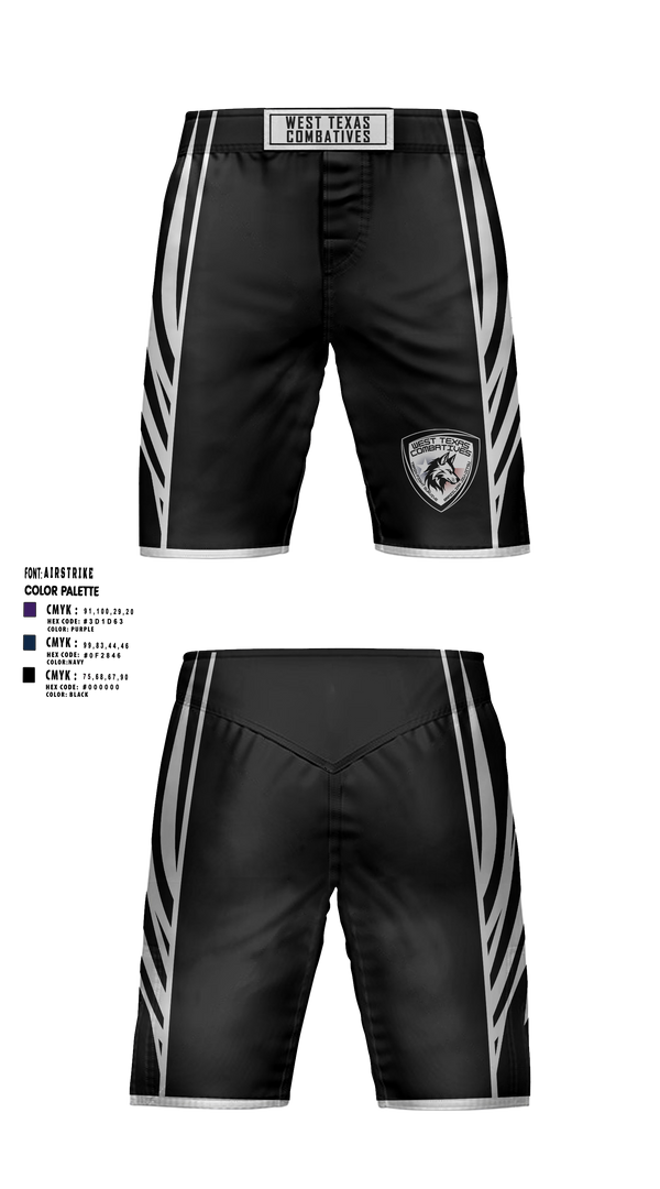 Fight Shorts, West Texas Combatives, , Teamtime, Team time, sublimation, custom sports apparel, team uniforms, spirit wear, spiritwear, sports uniforms, custom shirts, team store, custom team store, fundraiser sports, apparel fundraiser