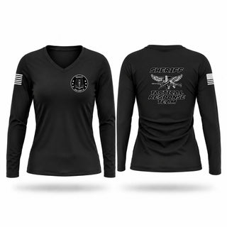 Womens Long Sleeve Vneck Shirt, Essex County Sheriff’s Office Tactical Response Team, Police, Teamtime, Team time, sublimation, custom sports apparel, team uniforms, spirit wear, spiritwear, sports uniforms, custom shirts, team store, custom team store, fundraiser sports, apparel fundraiser