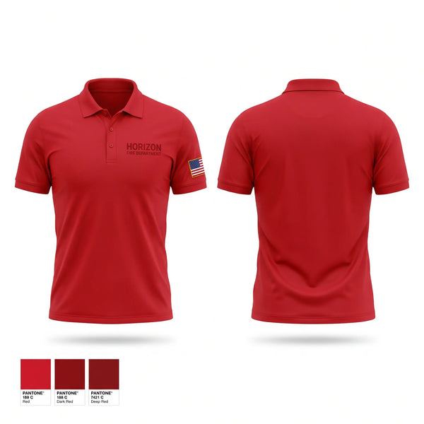 Short Sleeve Performance Polo, Horizon fire department, Fire Department, Teamtime, Team time, sublimation, custom sports apparel, team uniforms, spirit wear, spiritwear, sports uniforms, custom shirts, team store, custom team store, fundraiser sports, apparel fundraiser
