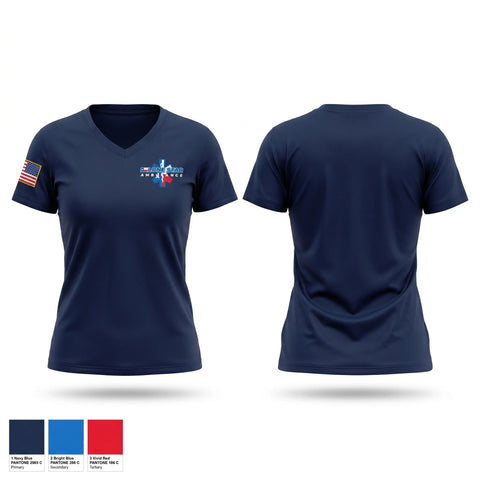Womens Short Sleeve Vneck Shirt, Lonestar ambulance, EMS/EMT, Teamtime, Team time, sublimation, custom sports apparel, team uniforms, spirit wear, spiritwear, sports uniforms, custom shirts, team store, custom team store, fundraiser sports, apparel fundraiser