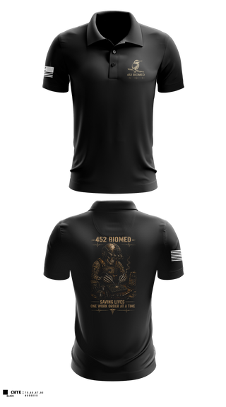 Short Sleeve Performance Polo, 452 MED DET, Army, Teamtime, Team time, sublimation, custom sports apparel, team uniforms, spirit wear, spiritwear, sports uniforms, custom shirts, team store, custom team store, fundraiser sports, apparel fundraiser