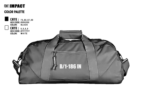 Duffle Bag, B/1-186 IN, National Guard, Teamtime, Team time, sublimation, custom sports apparel, team uniforms, spirit wear, spiritwear, sports uniforms, custom shirts, team store, custom team store, fundraiser sports, apparel fundraiser