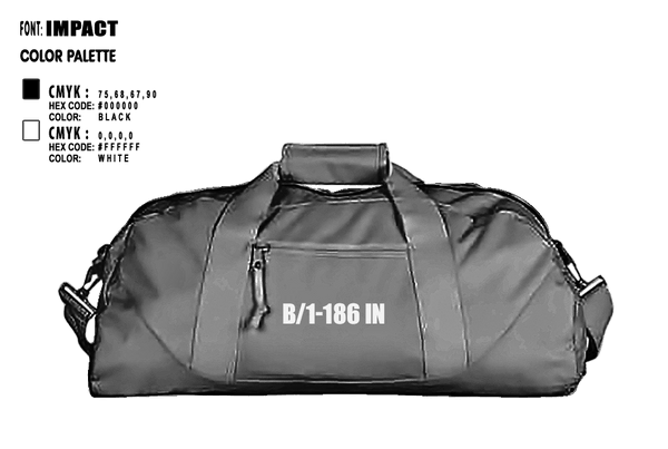 Duffle Bag, B/1-186 IN, National Guard, Teamtime, Team time, sublimation, custom sports apparel, team uniforms, spirit wear, spiritwear, sports uniforms, custom shirts, team store, custom team store, fundraiser sports, apparel fundraiser