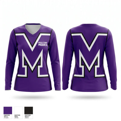 Middletown Middies Women's Long Sleeve V-neck Shirt - 1