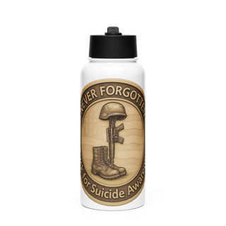 7th Group Stainless Steel Water Bottle with a Straw Lid