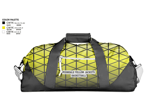 Duffle Bag, Ferndale Yellow Jackets, Men's Basketball, Teamtime, Team time, sublimation, custom sports apparel, team uniforms, spirit wear, spiritwear, sports uniforms, custom shirts, team store, custom team store, fundraiser sports, apparel fundraiser