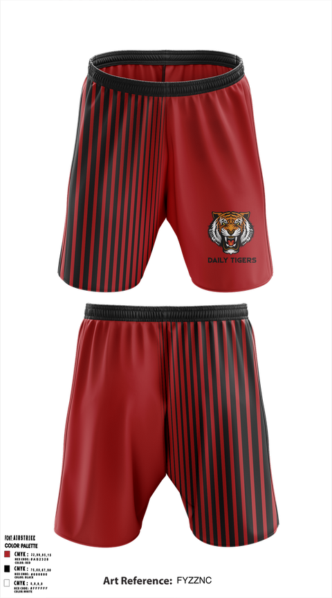 Athletic Shorts With Pockets, Daily Tigers, , Teamtime, Team time, sublimation, custom sports apparel, team uniforms, spirit wear, spiritwear, sports uniforms, custom shirts, team store, custom team store, fundraiser sports, apparel fundraiser