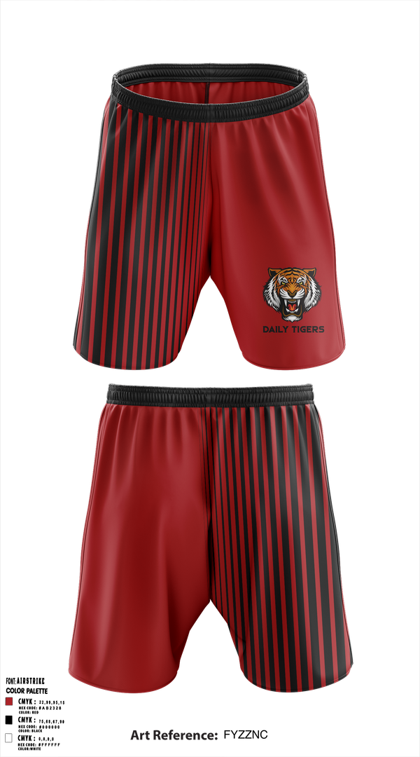 Athletic Shorts With Pockets, Daily Tigers, , Teamtime, Team time, sublimation, custom sports apparel, team uniforms, spirit wear, spiritwear, sports uniforms, custom shirts, team store, custom team store, fundraiser sports, apparel fundraiser