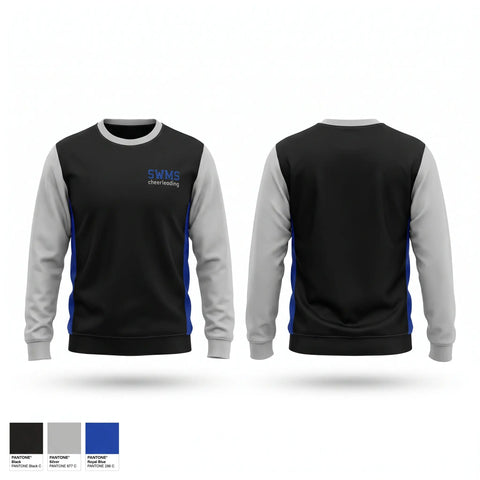 Crew Neck Sweatshirt, SWMS cheerleading, Cheer, Teamtime, Team time, sublimation, custom sports apparel, team uniforms, spirit wear, spiritwear, sports uniforms, custom shirts, team store, custom team store, fundraiser sports, apparel fundraiser