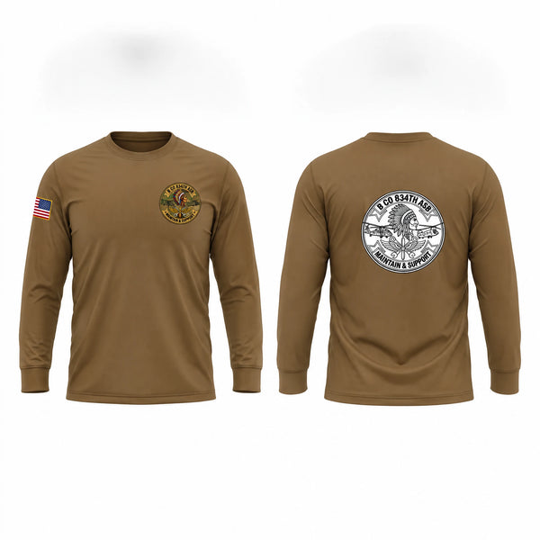 Long Sleeve Performance Shirt, B co 834 ASB, National Guard, Teamtime, Team time, sublimation, custom sports apparel, team uniforms, spirit wear, spiritwear, sports uniforms, custom shirts, team store, custom team store, fundraiser sports, apparel fundraiser