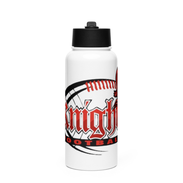 Knights Stainless Steel Water Bottle with a Straw Lid