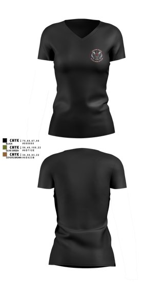 Womens Short Sleeve Vneck Shirt, Operations Company 3d Intelligence Battalion, , Teamtime, Team time, sublimation, custom sports apparel, team uniforms, spirit wear, spiritwear, sports uniforms, custom shirts, team store, custom team store, fundraiser sports, apparel fundraiser