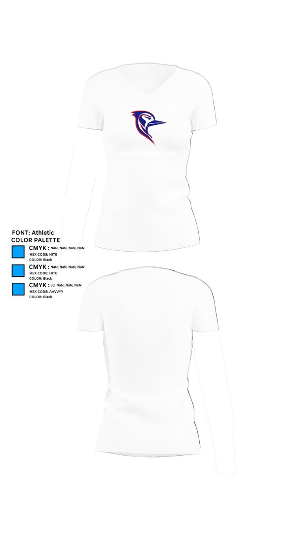 Womens Short Sleeve Vneck Shirt, Holbrook High School Cheer, Cheer, Teamtime, Team time, sublimation, custom sports apparel, team uniforms, spirit wear, spiritwear, sports uniforms, custom shirts, team store, custom team store, fundraiser sports, apparel fundraiser