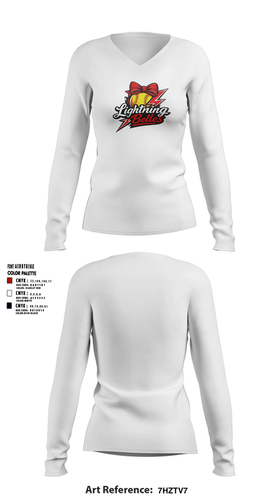 Bluegrass Lightning Belles Women's Long Sleeve V-neck Shirt - 6