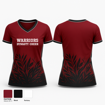 Warriors dynasty cheer 64644482 Women's Short Sleeve V-neck Shirt - 1