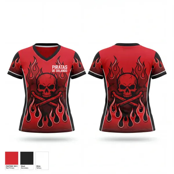 Womens Short Sleeve Vneck Shirt, Piratas de Orlando, Men's Basketball, Teamtime, Team time, sublimation, custom sports apparel, team uniforms, spirit wear, spiritwear, sports uniforms, custom shirts, team store, custom team store, fundraiser sports, apparel fundraiser