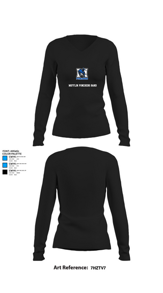 Womens Long Sleeve Vneck Shirt, Mifflin Punchers Band, Spirit Store, Teamtime, Team time, sublimation, custom sports apparel, team uniforms, spirit wear, spiritwear, sports uniforms, custom shirts, team store, custom team store, fundraiser sports, apparel fundraiser