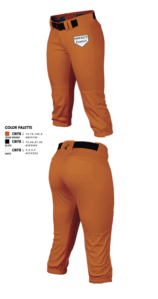 Softball Pants, Impact Softball, Softball, Teamtime, Team time, sublimation, custom sports apparel, team uniforms, spirit wear, spiritwear, sports uniforms, custom shirts, team store, custom team store, fundraiser sports, apparel fundraiser